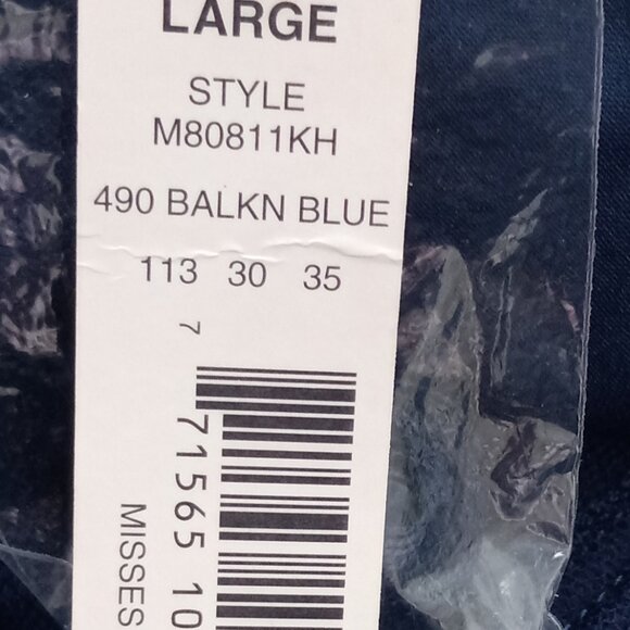 Elegance Personified: Apt. 9 L Navy Textured Blouse w/ Delicate  Dentelle Detail - Picture 5 of 6